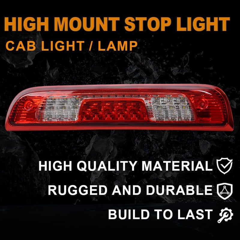 GPLUS LED Third Brake Light, Compatible with Chevy Silverado/GMC Sierra 1500/2500HD/3500 2014-2018 Rear 3RD Cargo Led Tail Lamps (Red Clear Lens Chrome Housing) Tercera Luz De Freno - Image 4